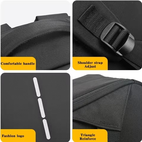 Sleek Black Anti-Theft Laptop Backpack with USB Port - Picture 7 of 13